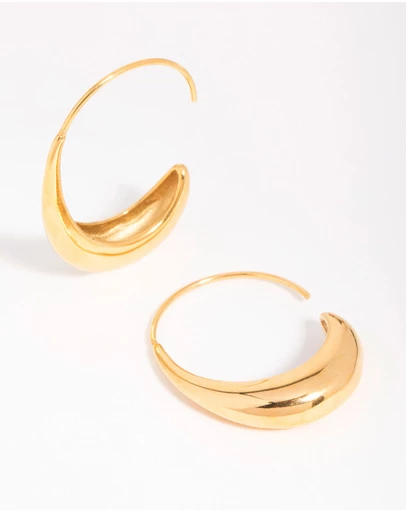 Lovisa - Waterproof Gold Plated Stainless Steel Thick Half Hoop Earrings