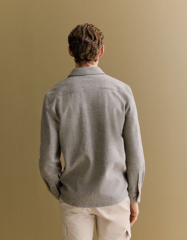 Trenery - Puppytooth Jacquard Overshirt in Asphalt