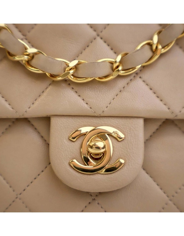 Pre-Loved by Azura Reborn - Pre-Loved Small Square Quilted Lambskin Flap