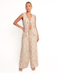 Petal & Pup - Marmo Tie Vest Top - Tan Stripe