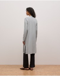 Trenery - Merino Longline Cardigan in Grey Marle