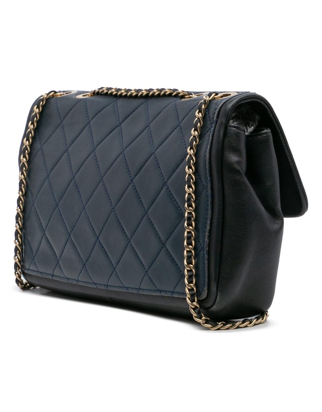Pre-Loved by Azura Reborn - Pre-Loved Medium Bicolor Calfskin Graphic Flap