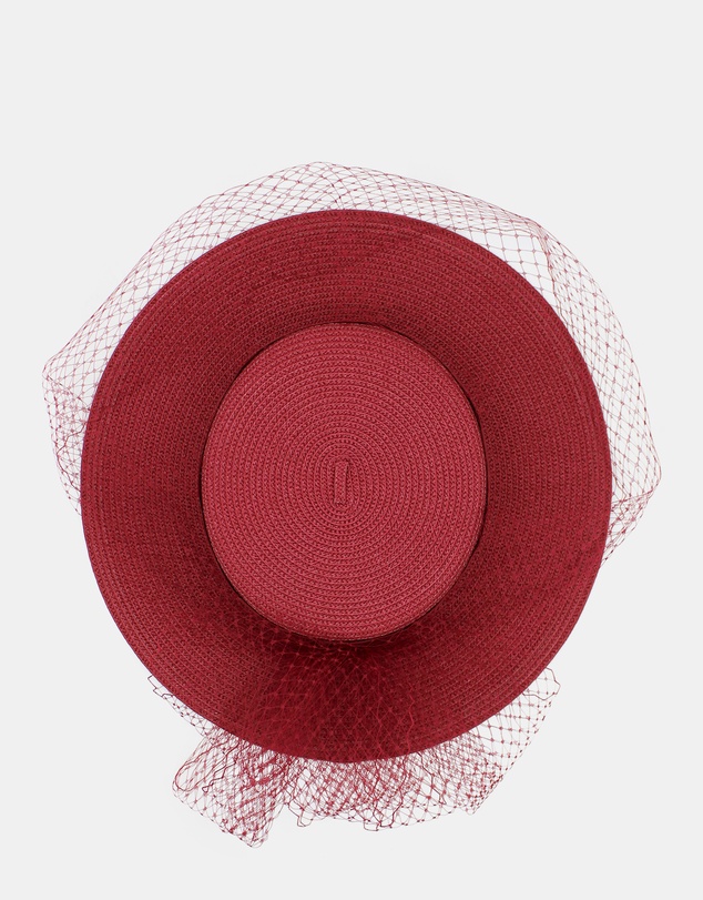 Morgan & Taylor - Danika Racewear Boater in Burgundy Red