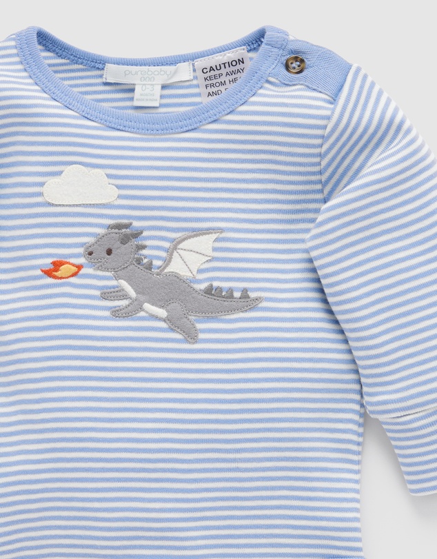 Purebaby - Applique Bodysuit -Kids-Babies