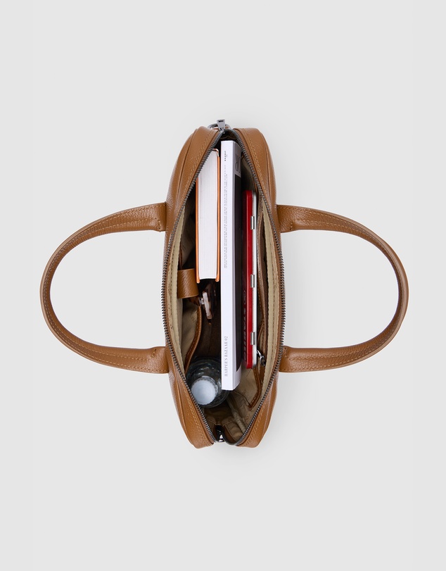 Republic of Florence - The Glasgow Pebble Tan Slim Briefcase
