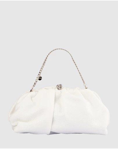 Olga Berg - Queenie Gathered Woven Clutch