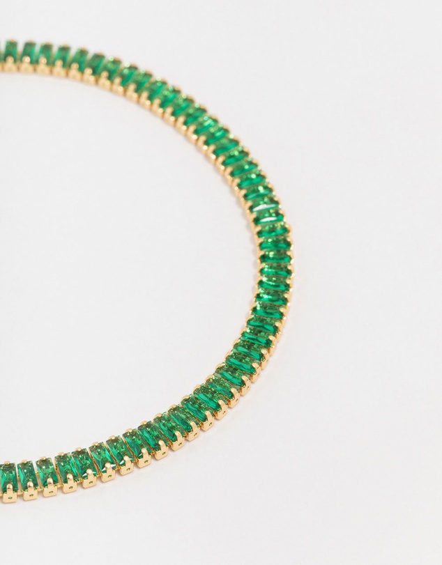 Lovisa - Gold Plated Brass Crystal Baguette Tennis Bracelet