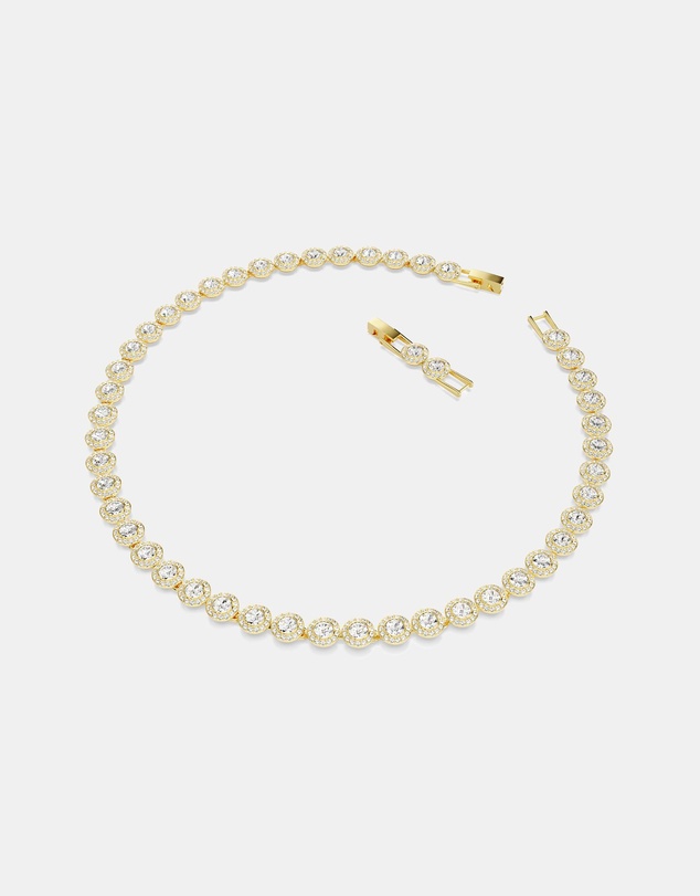 Swarovski - Una Angelic Tennis Necklace, Round Cut, White, Gold-Tone Plated
