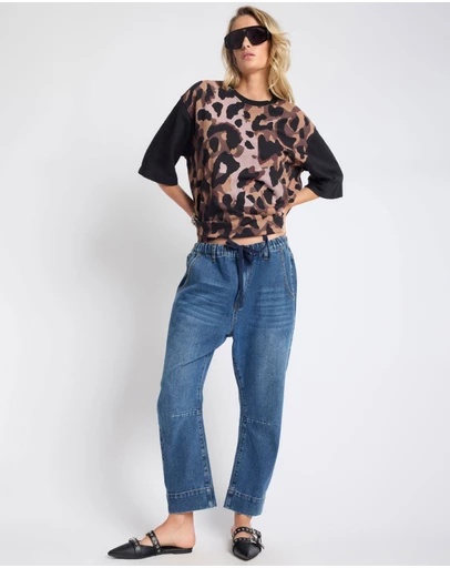 ONE TEASPOON - Outcasts Low Waist Drop Crotch Harem Denim Jeans - Rodeo Blue