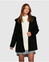 Belle & Bloom - Coastal Edit Hooded Wool Blend Coat