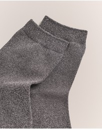 Trenery - Metallic Rib Crew Sock in Cinder