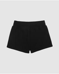 School Active Sports - Girls Black Fleece Shorts