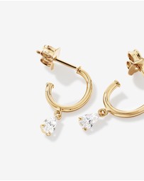 Michael Hill - Pear Drop Stud Earrings in 18kt Vermeil with Cubic Zirconia