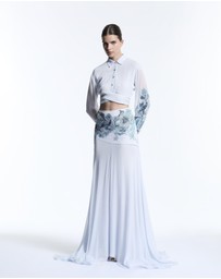 Muma World - Blue Vine Embroidered Top