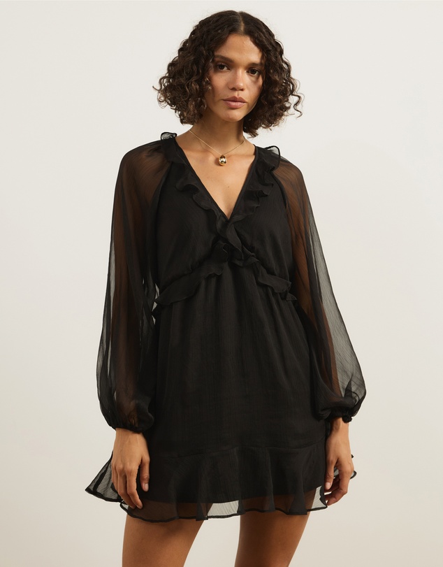 Atmos&Here - Benni Boho Mini Dress With Ruffle Detail