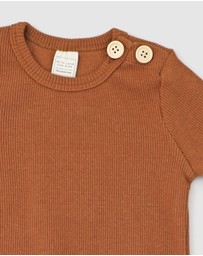 WITH LOVE FOR KIDS - Basics Thick Ribbed Long Sleeve Onesie - Babies
