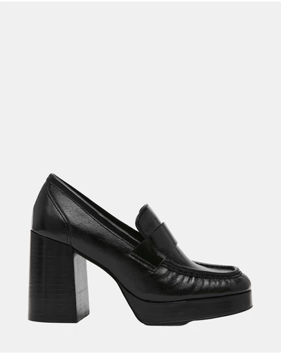 Steve Madden - Munday Black Leather Heels