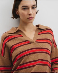 Country Road - Australian Cotton Blend Stripe Knit Polo