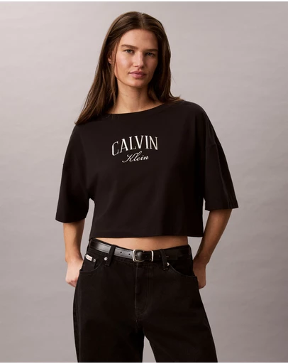 Calvin Klein Jeans - Boxy Varsity Logo Cropped Tee