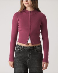 Decjuba Kids - Matilda Zip Up Knit Jacket - Teens