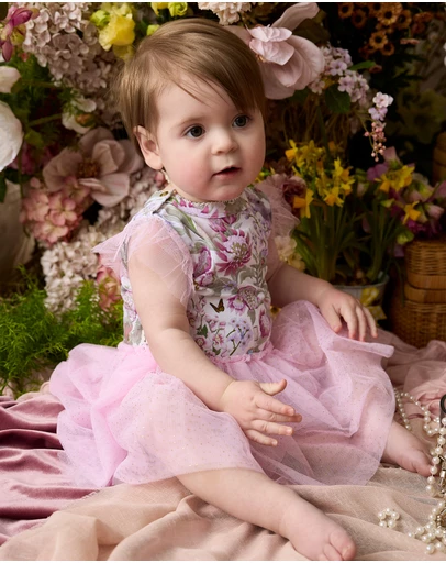 Fleur Harris - 'Heirloom Treasures' Dreamy Tutu Bodysuit Dress in Soft Pink