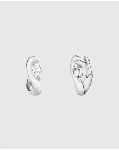 Rosefield - Marquise Wave Silver-Tone Hoop Earrings