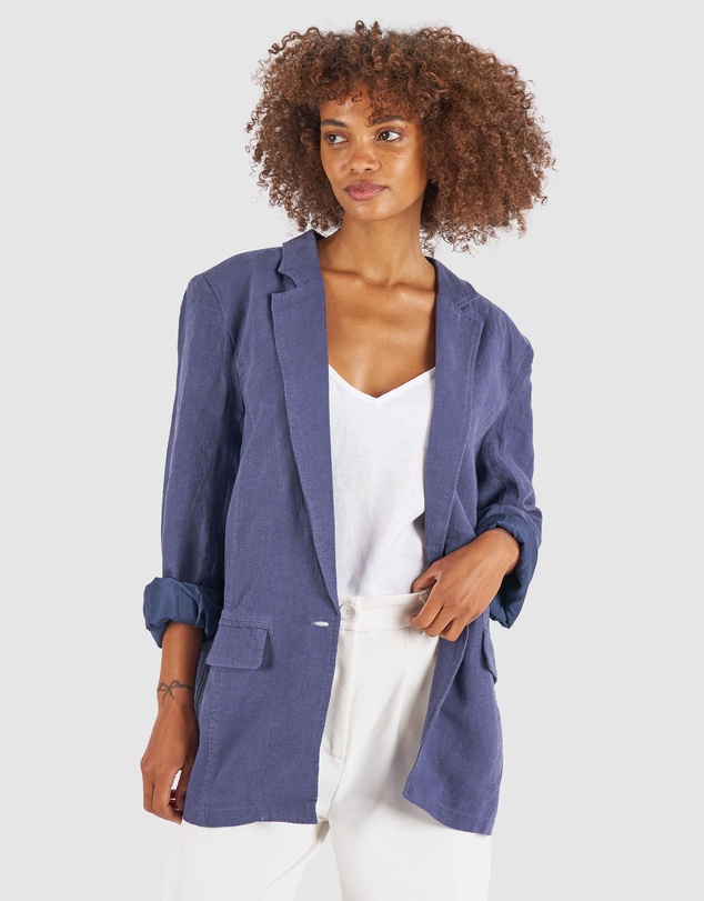 CAMIXA - Jackie Oversized Linen Blazer Jacket