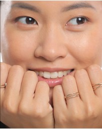 Elli Jewelry - Ring Stacking Set Basic Structured in 375 Yellow Gold