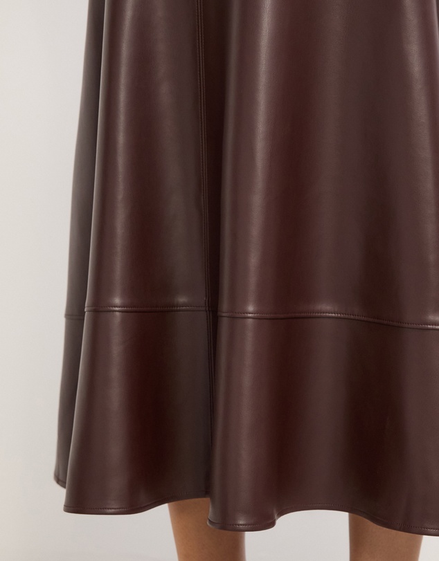 The Fated - Cam Leather Look Midi Skirt