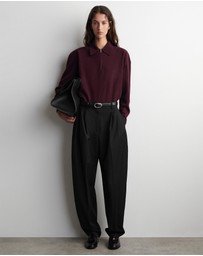 COS - Merino Wool-Yak Zip-Up Polo Shirt