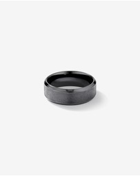 Michael Hill - 8mm Black Titanium Bevelled Edge Wedding Band