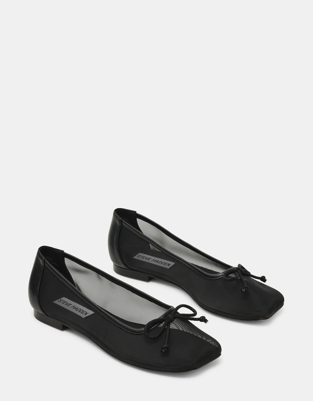Steve Madden - Flaire Black Mesh Flats