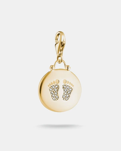THOMAS SABO - Gold-Plated Baby Feet Charm with White Zirconia
