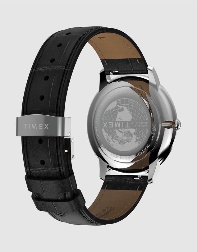 TIMEX - Waterbury Metropolitan Sub-Second 39mm Leather Strap Watch