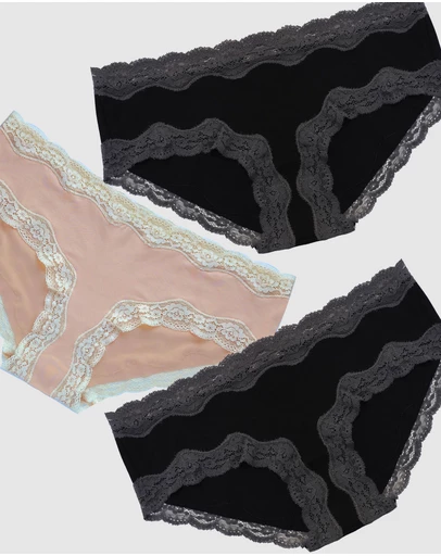 B Free Intimate Apparel - Cotton Low Rise Hipster Brief - 3 Pack