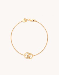 Astrid & Miyu - Spiral Crystal Pendant 18ct Gold Plated Bracelet