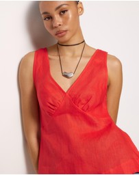 AERE - V-Neck Linen Top