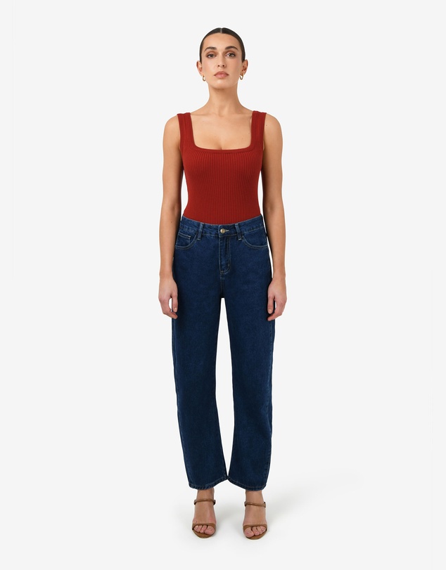 Forcast - Ella Square Neck Rib Knit