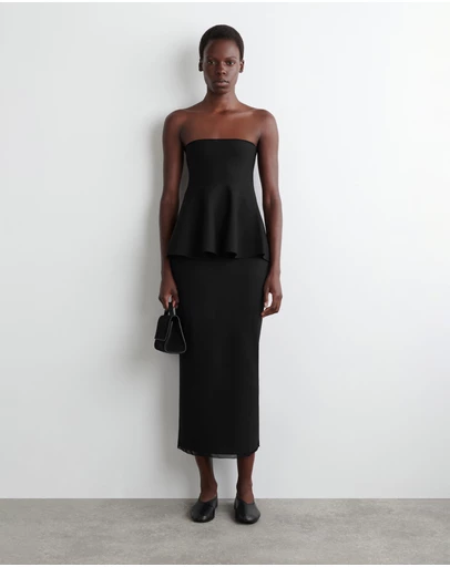 COS - Sheer-Detail Knitted Midi Skirt