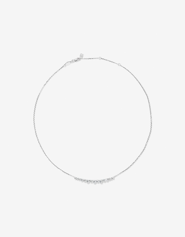 Michael Hill - Graduated Round Cubic Zirconia Necklace in Sterling Silver