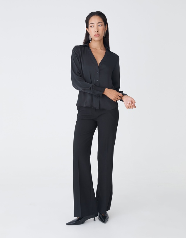 Forcast - Lila V-neck Satin Blouse