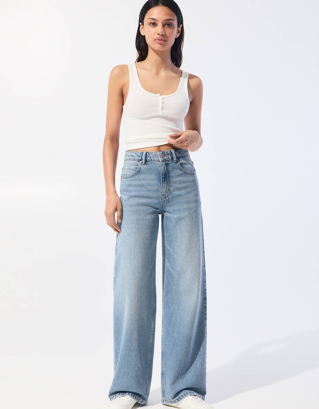Pull&Bear - High-rise Wide Leg Jeans
