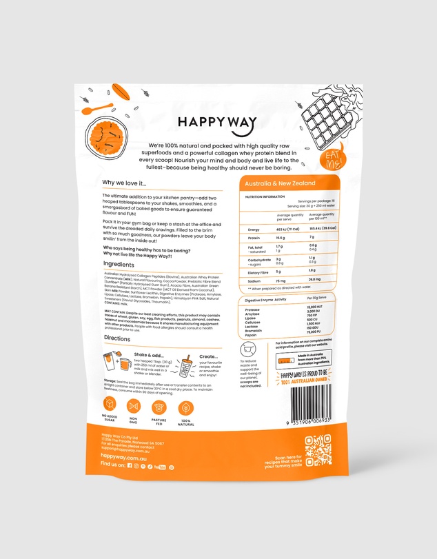 Happy Way - Chocolate Collagen Whey Protein Powder