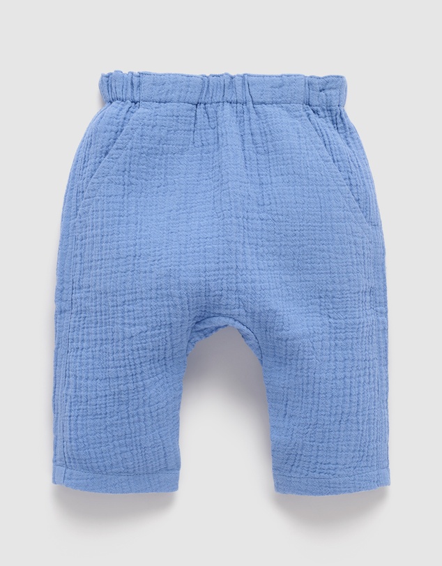 Purebaby - Slouchy Crinkle Cotton Pants- Kids-Babies