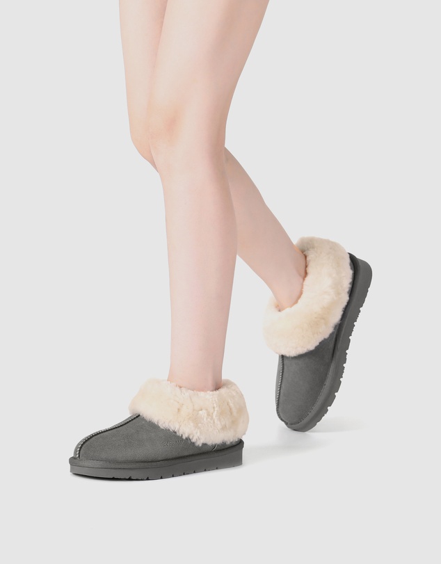 EVERAU - EverAU Ugg Homey Slipper Suede Cow Suede Upper House Shoes