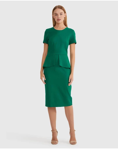 Oxford - Irena Peplum Ponti Dress