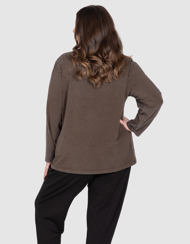 Love Your Wardrobe - Molly Acid Wash Long Sleeve Tee