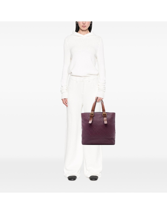 Pre-Loved by Azura Reborn - Pre-Loved Bicolor Nappa Intrecciato Belt Strap Tote