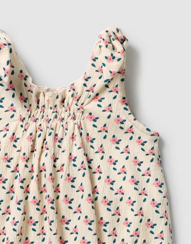 Wilson & Frenchy - Little Blossom Organic Crinkle Tie Playsuit - Babies