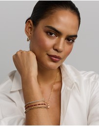 Michael Hill - Burgundy Cord Bead Bracelet in 10kt Yellow Gold